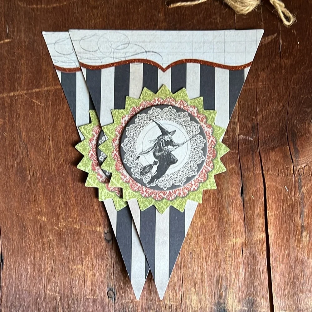 🧡🖤Halloween Paper Flag Pendant Garland